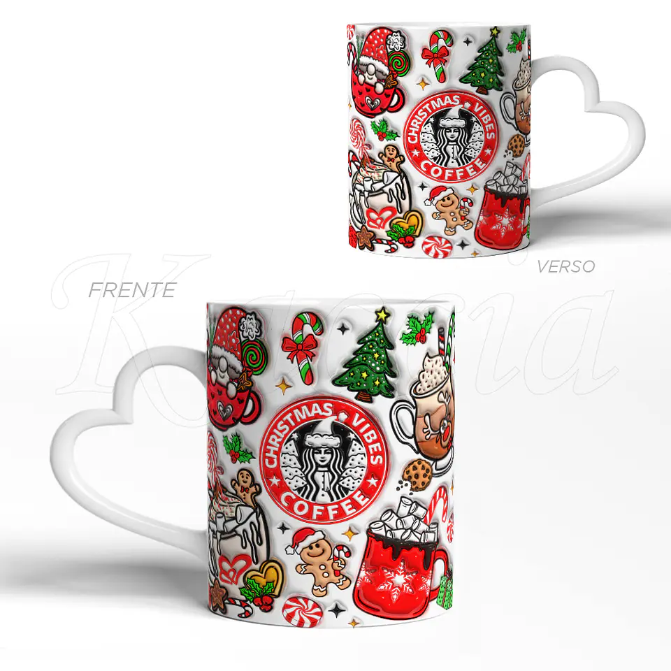 Caneca Natal Christmas Vibes Coffee Starbucks 3