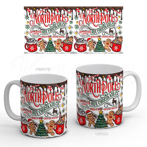 Caneca Natal North Pole Hot Chocolate