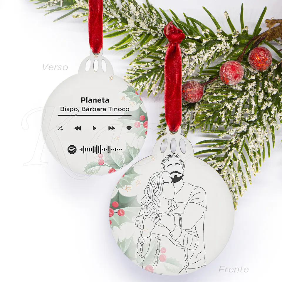 Bola de Natal Personalizável Spotify com Ilustração 2