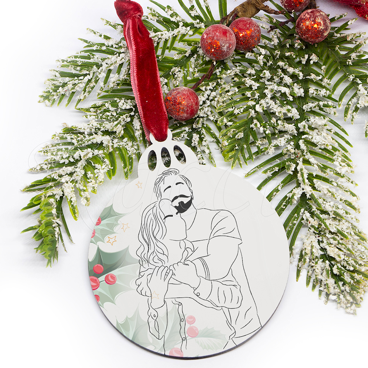 Bola de Natal Personalizável Spotify com Ilustração 3