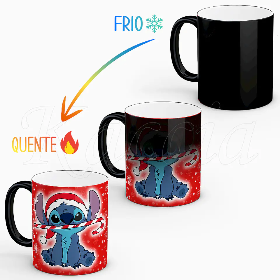 Caneca Personalizada Stitch com Nome Natal Candy 2