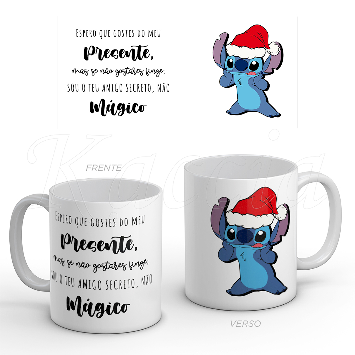 Conjunto Caneca + Meias Stitch Amigo Secreto Natal 3