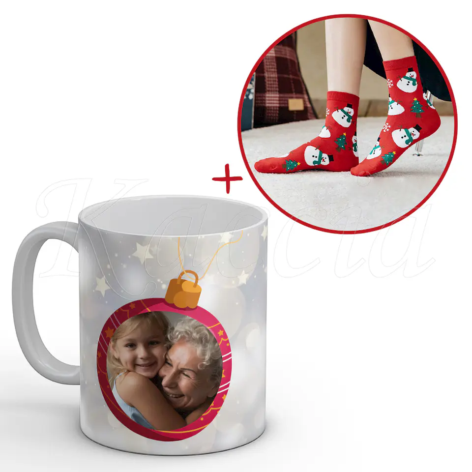 Caneca Personalizada Bola de Natal com Foto 5