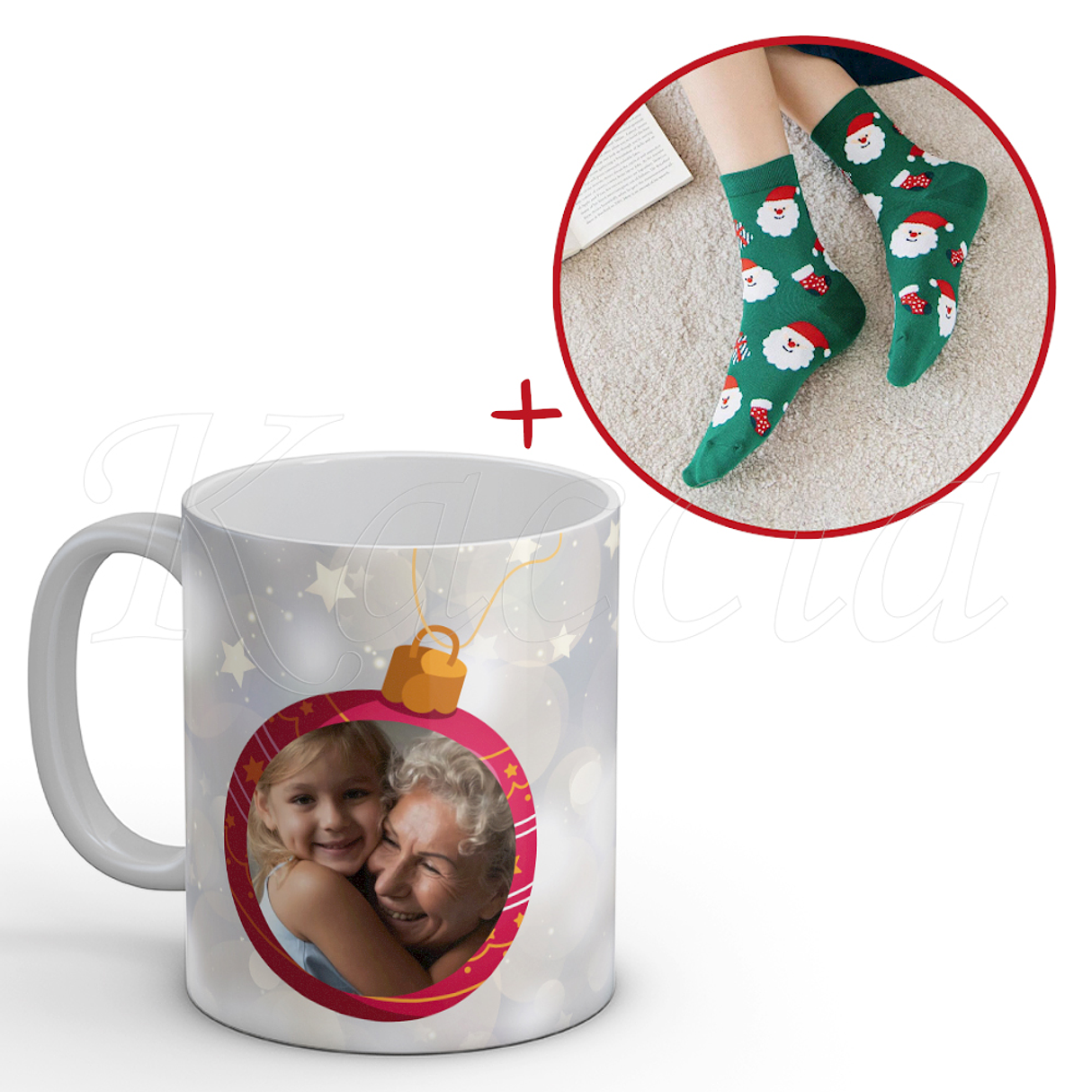 Caneca Personalizada Bola de Natal com Foto 6