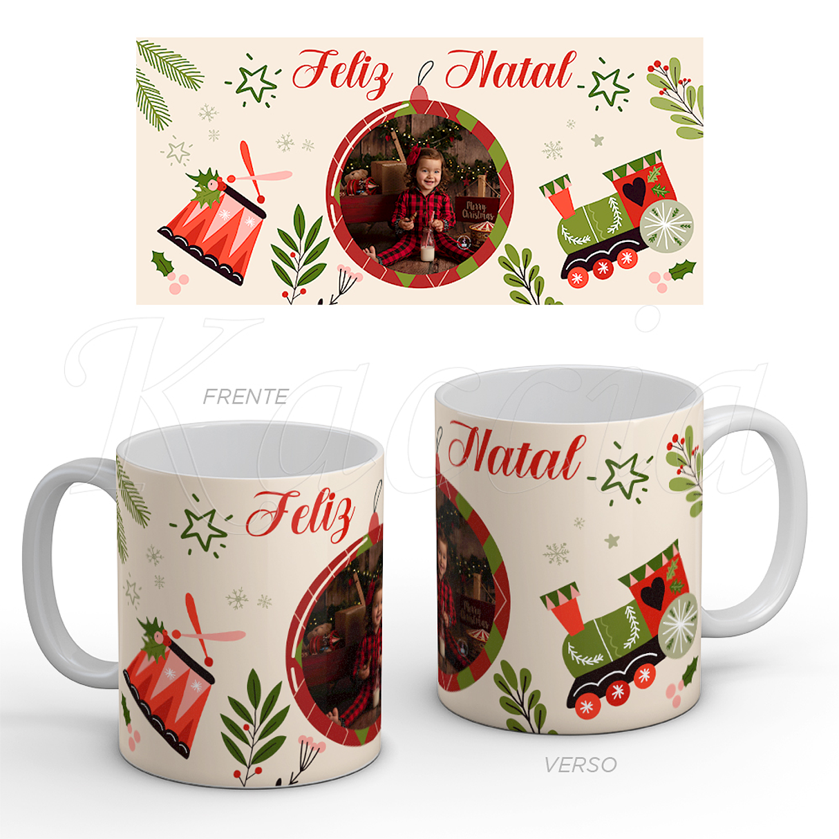 Conjunto Caneca + Meias Feliz Natal com Foto 4