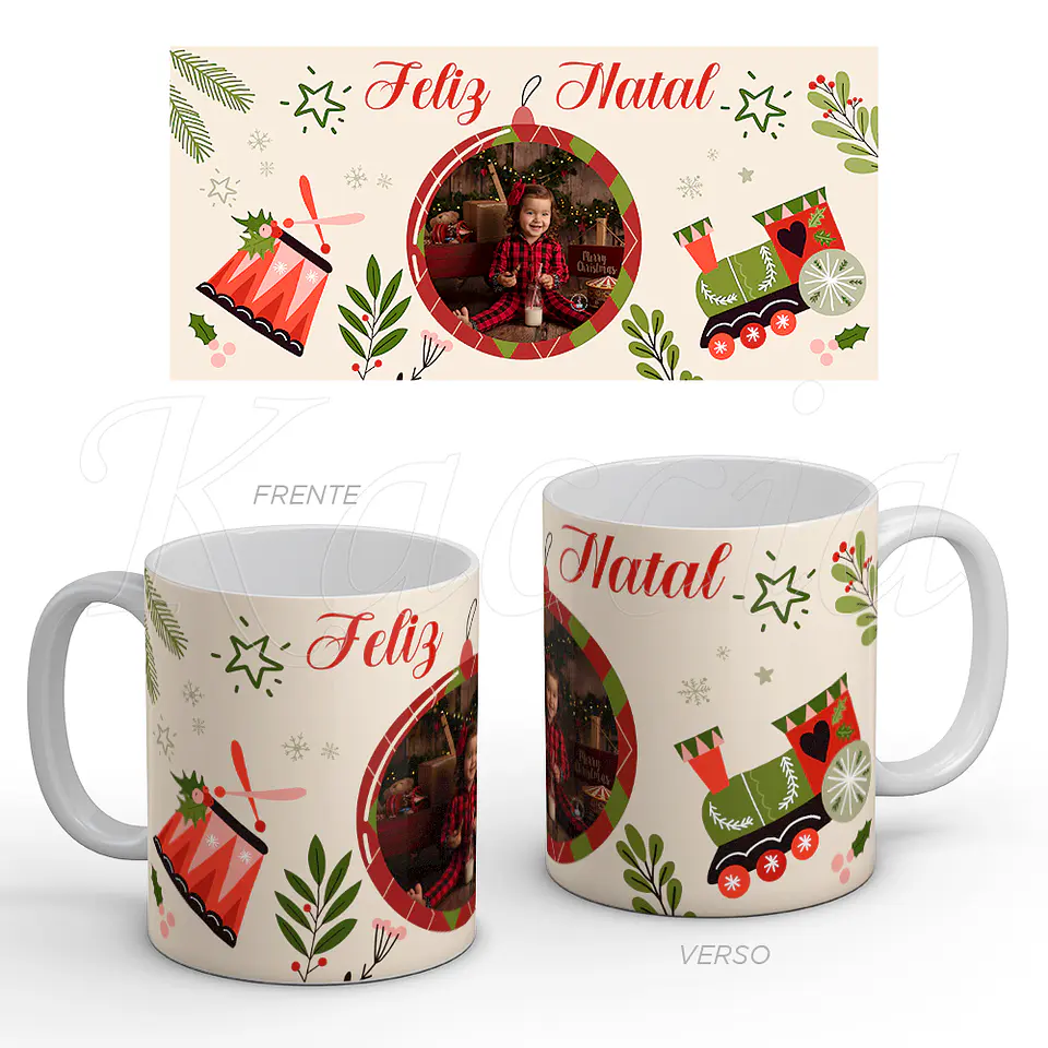 Conjunto Caneca + Meias Feliz Natal com Foto 4