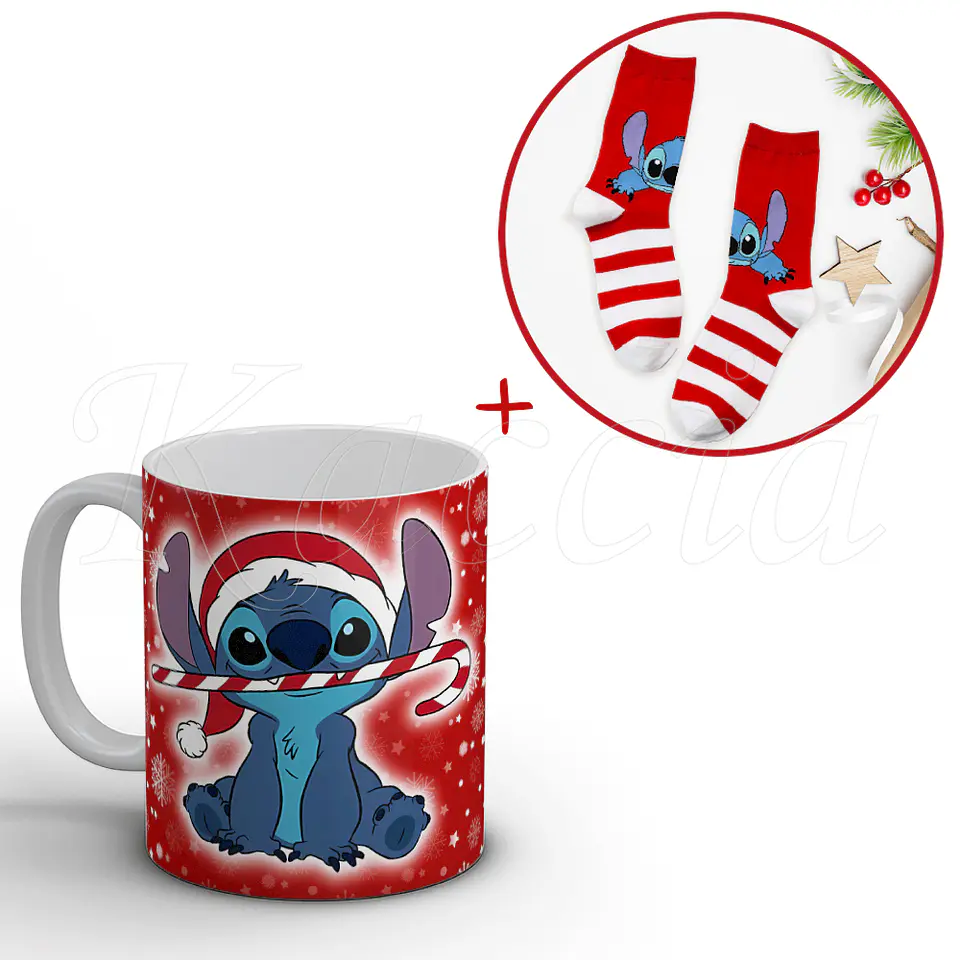 Caneca Personalizada Stitch com Nome Natal Candy 4