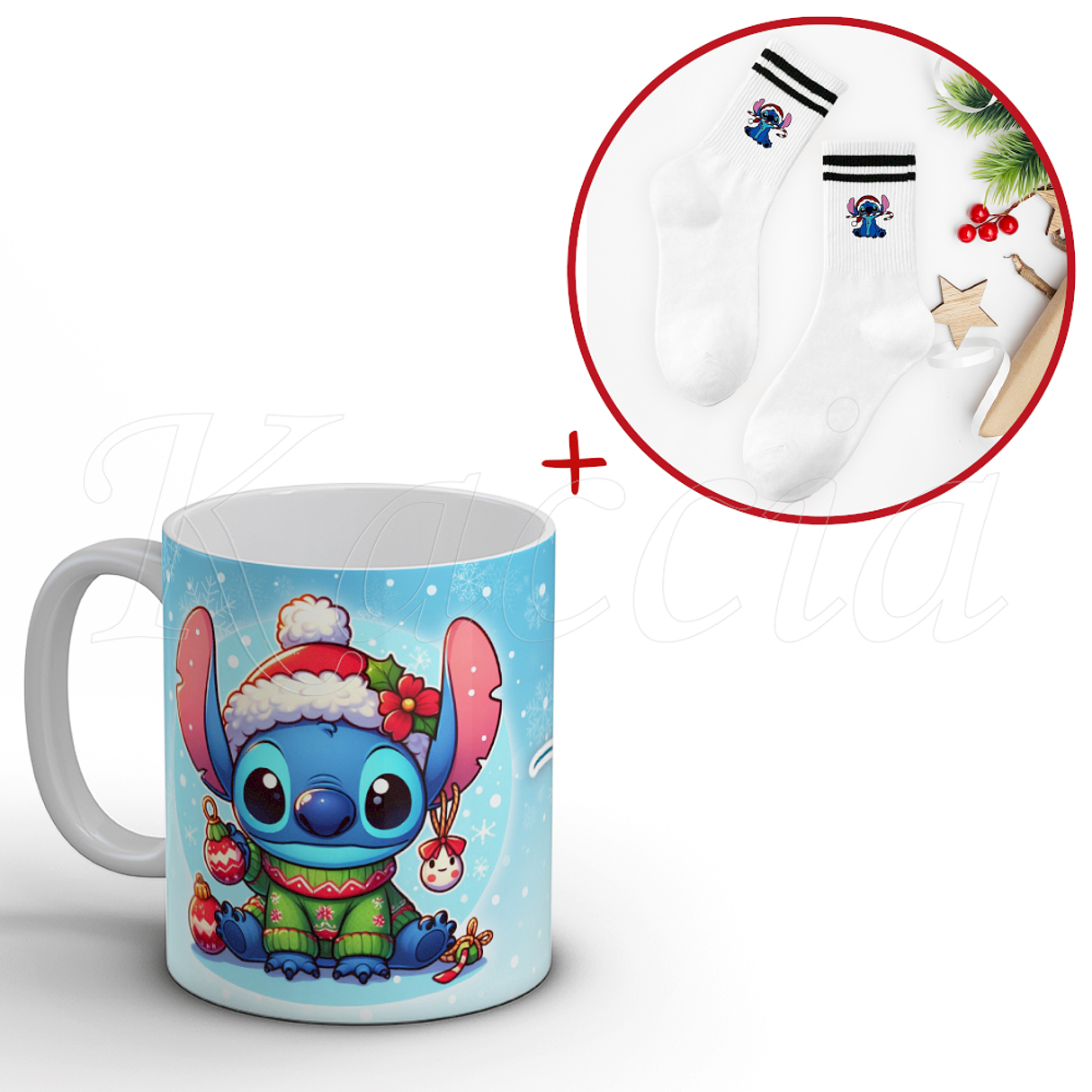 Caneca Personalizada Stitch com Nome Natal Blue 4