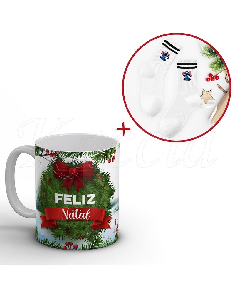 Caneca Feliz Natal Stitch