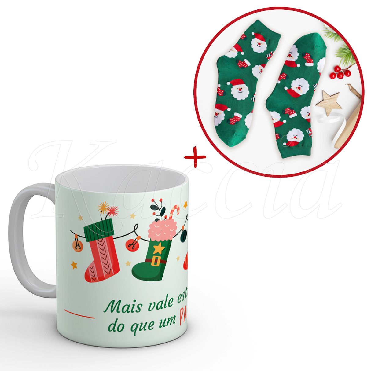 Conjunto Caneca + Meias Natal Melhor do que um Par de Meias 3