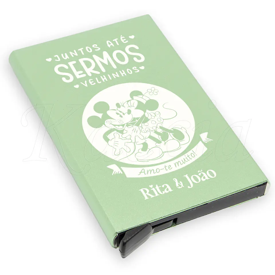 Porta-Cartões Personalizado Juntos Até Sermos Velhinhos Mickey 4