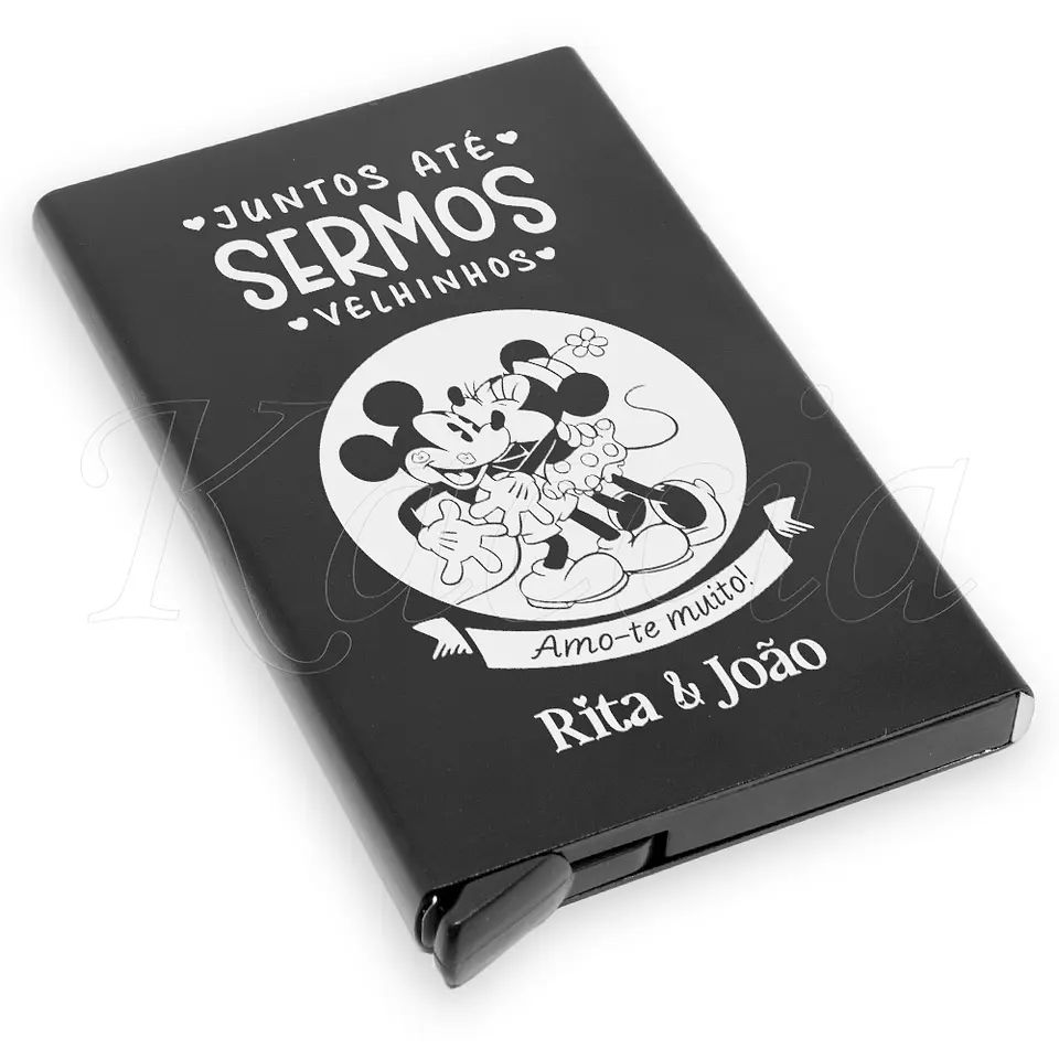 Porta-Cartões Personalizado Juntos Até Sermos Velhinhos Mickey 5