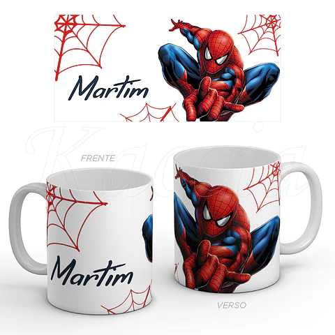 Caneca Personalizada Homem Aranha com Nome