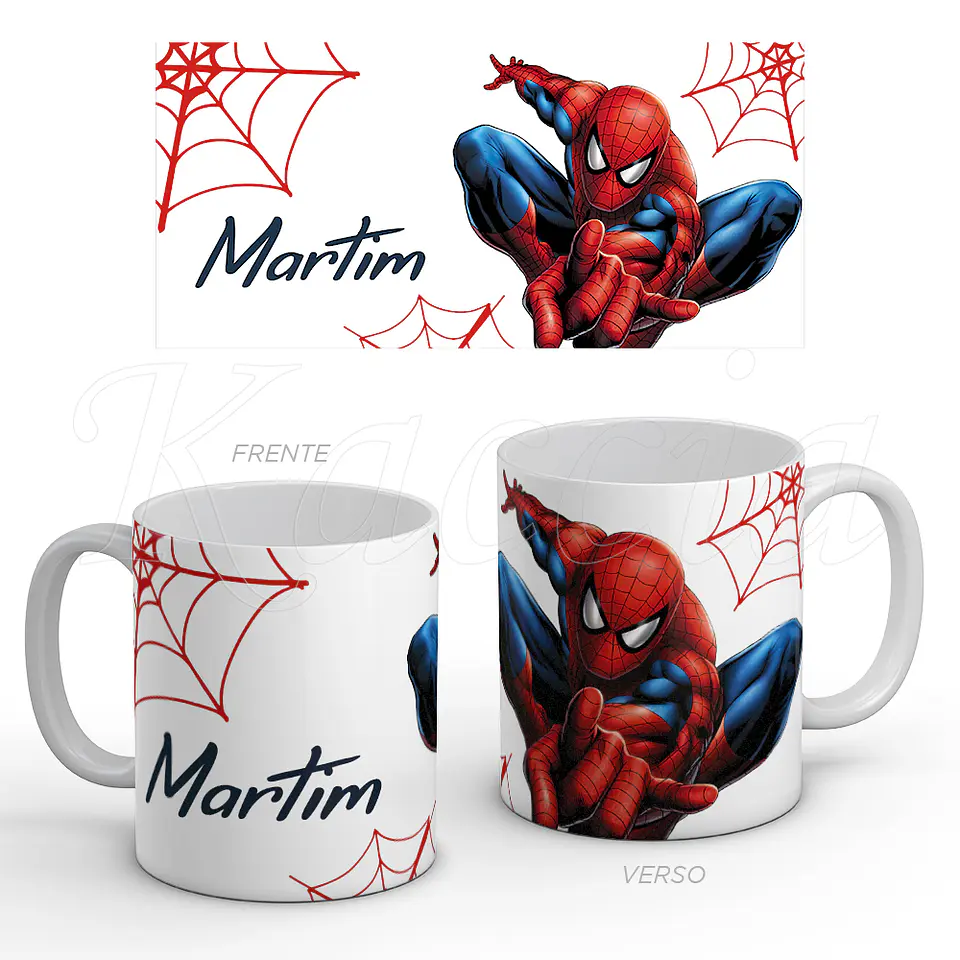 Caneca Personalizada Homem Aranha com Nome 1