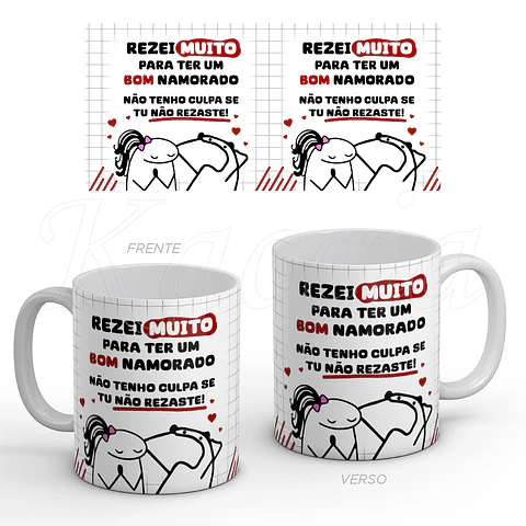 Caneca Personalizada Rezei Muito Namorado/Marido Flork