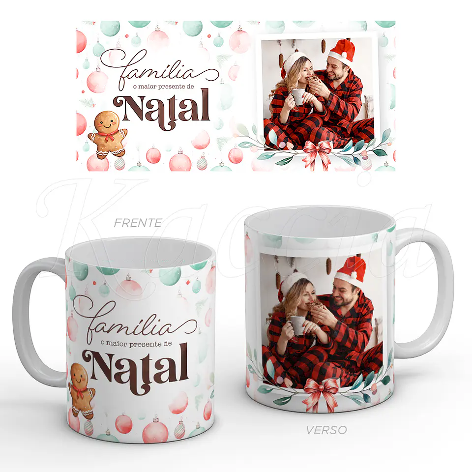 Caneca Personalizada Família Presente de Natal com Foto 1