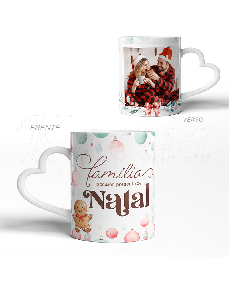 Caneca Personalizável Família Presente de Natal com Foto