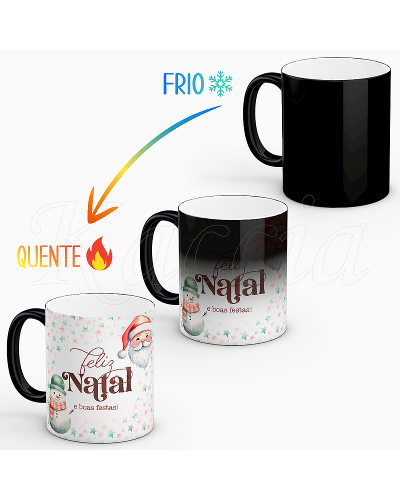 Caneca Personalizável Feliz Natal Stars com Foto