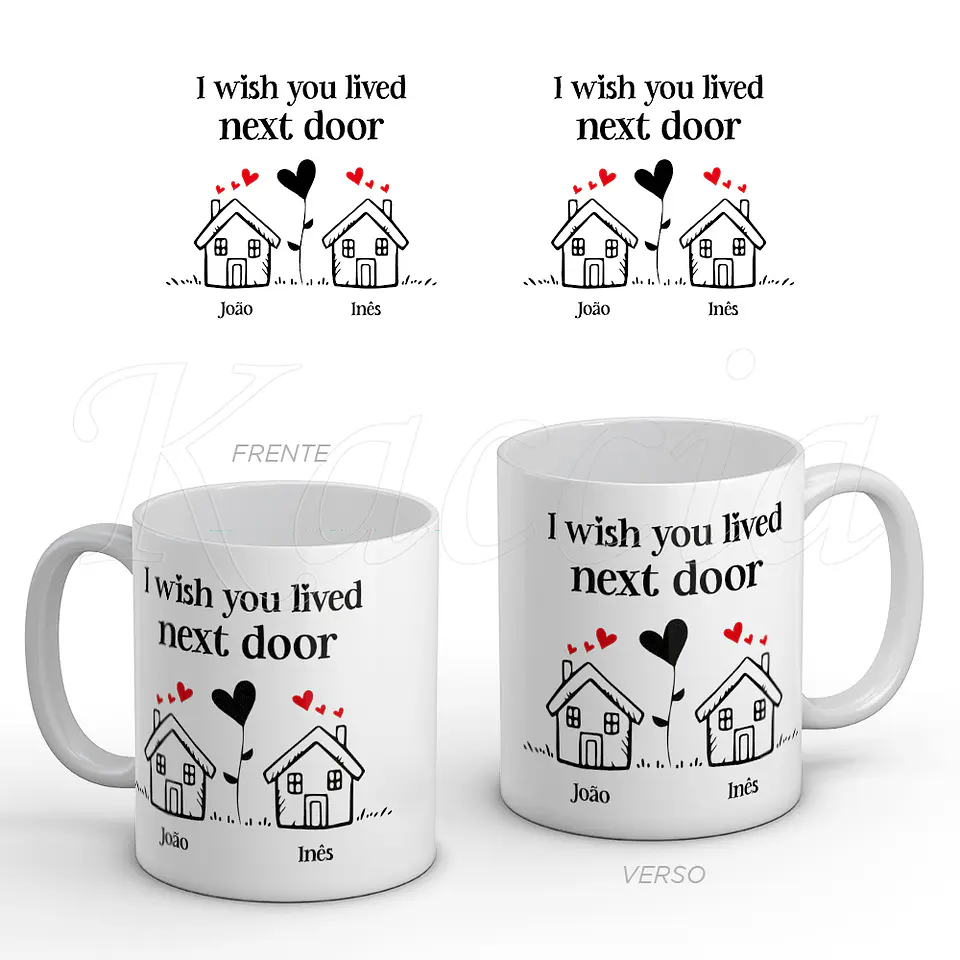 Caneca Personalizada I Wish You Lived Next Door Casais 1