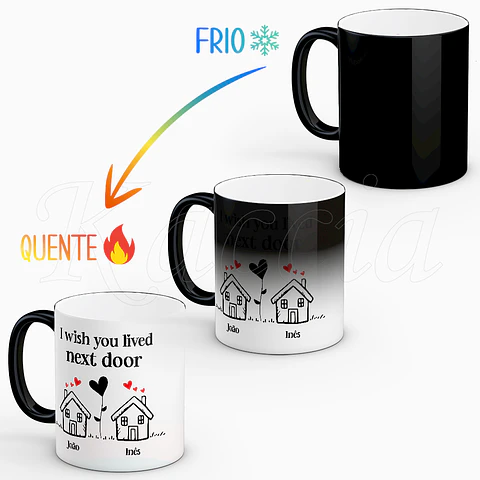 Caneca Personalizada I Wish You Lived Next Door Casais