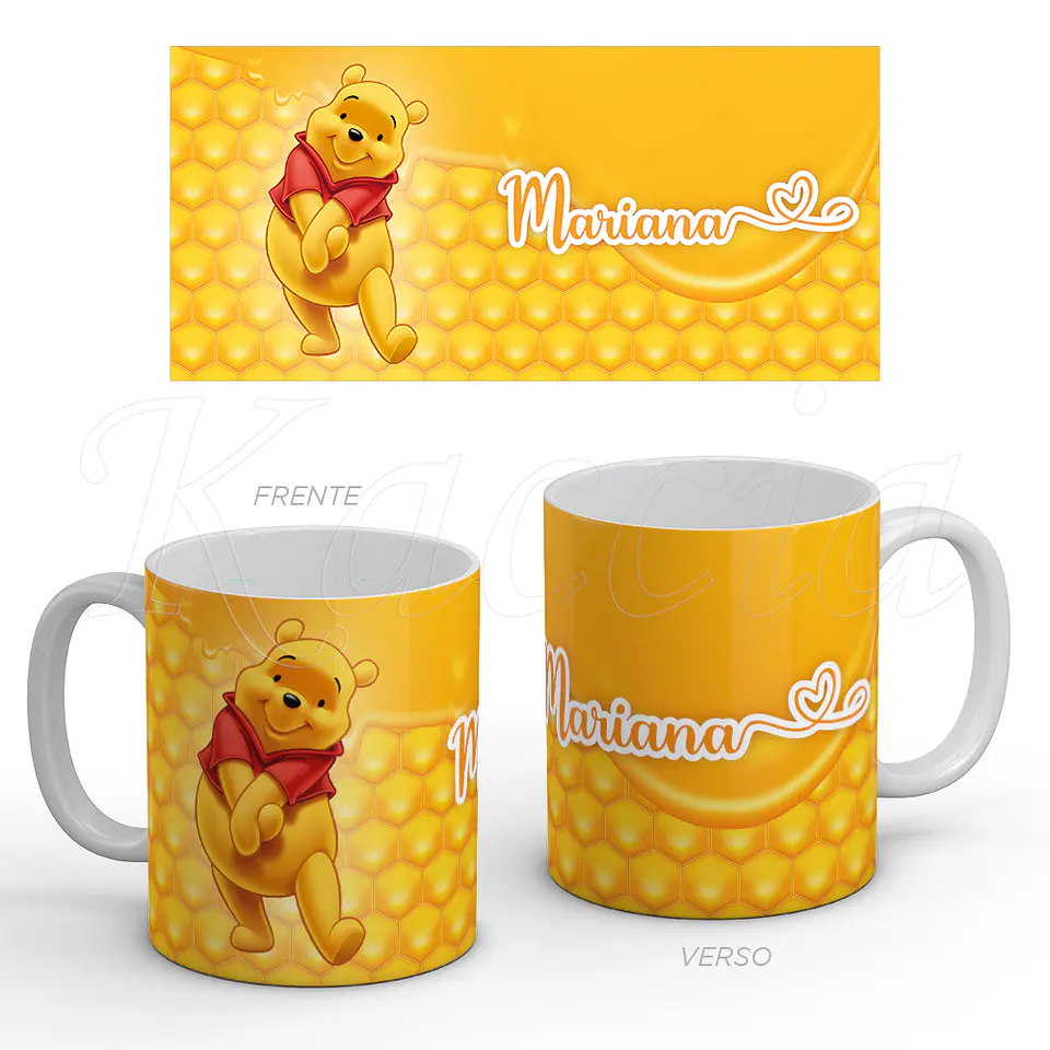 Caneca Personalizada Winnie Pooh com Nome 1