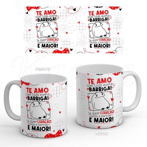 Caneca Te Amo Barriga Flork Namorados