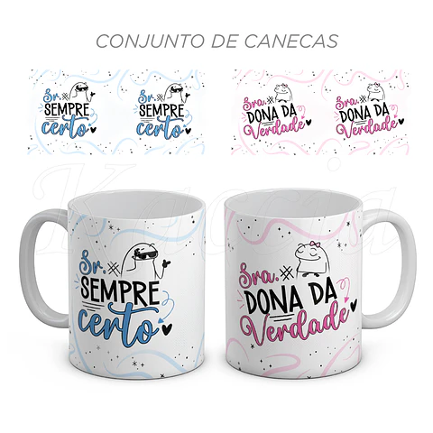 Conjunto de Canecas Sr e Sra Certos Flork