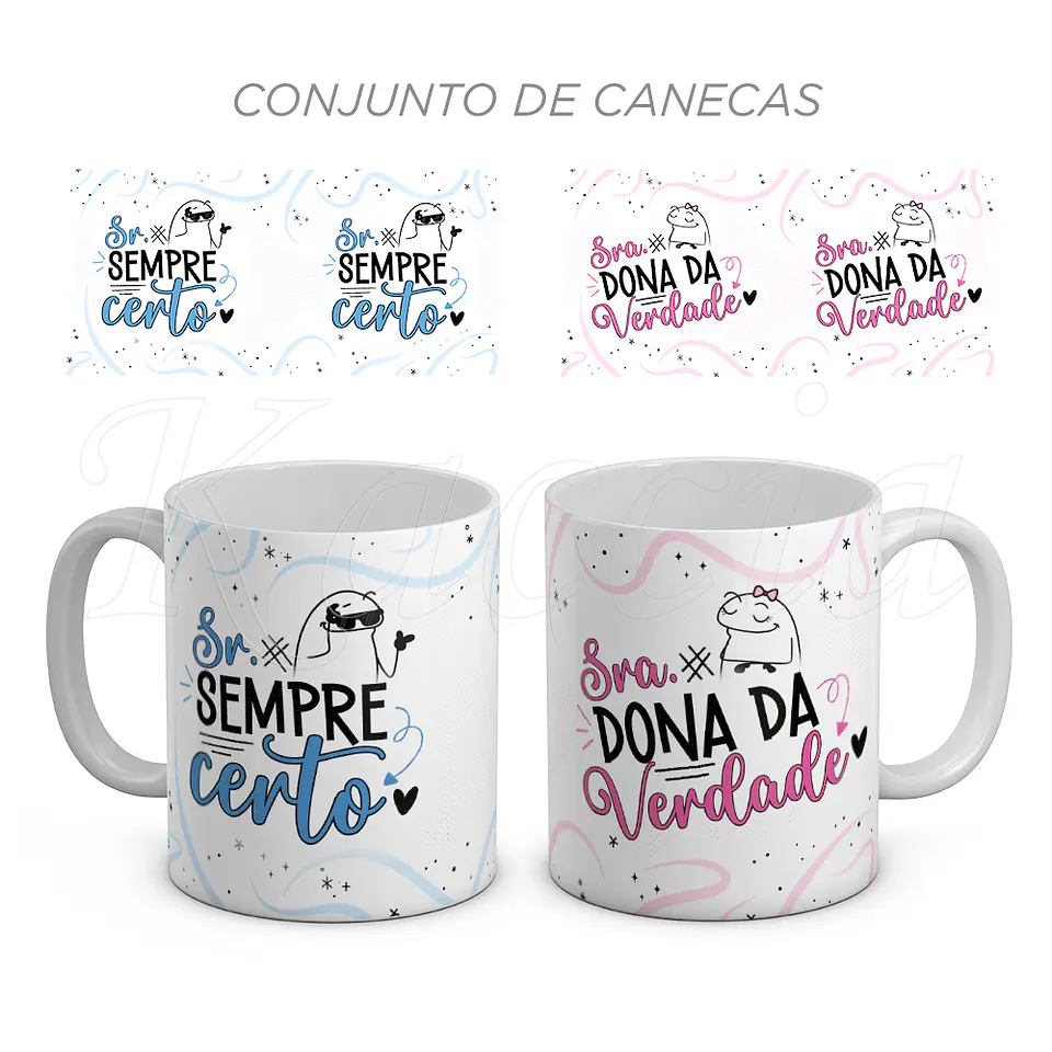 Conjunto de Canecas Sr e Sra Certos Flork 1