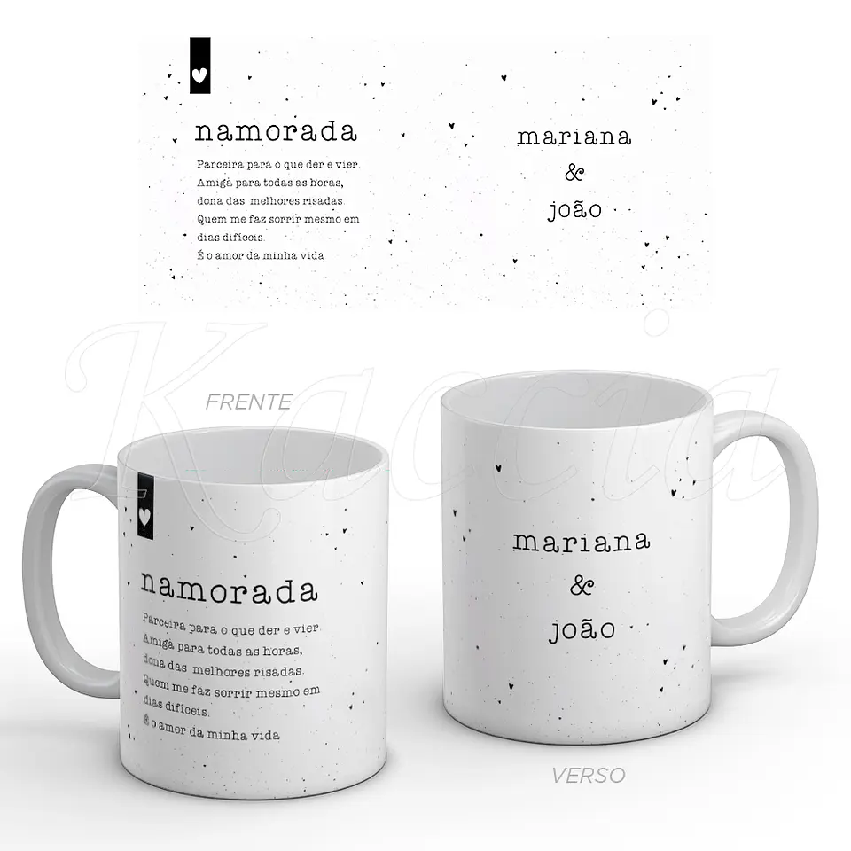 Caneca Personalizada Namorada Significado com Nomes 1