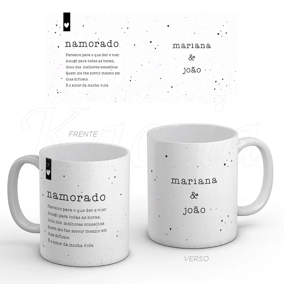 Caneca Personalizada Namorado Significado com Nomes 1