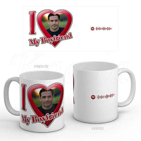 Caneca Spotify Personalizada I Love My Boyfriend Namorado