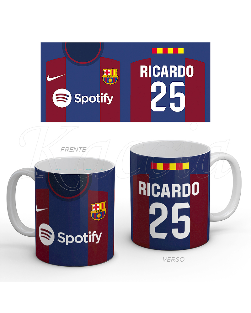 Caneca Personalizável Camisola FC Barcelona