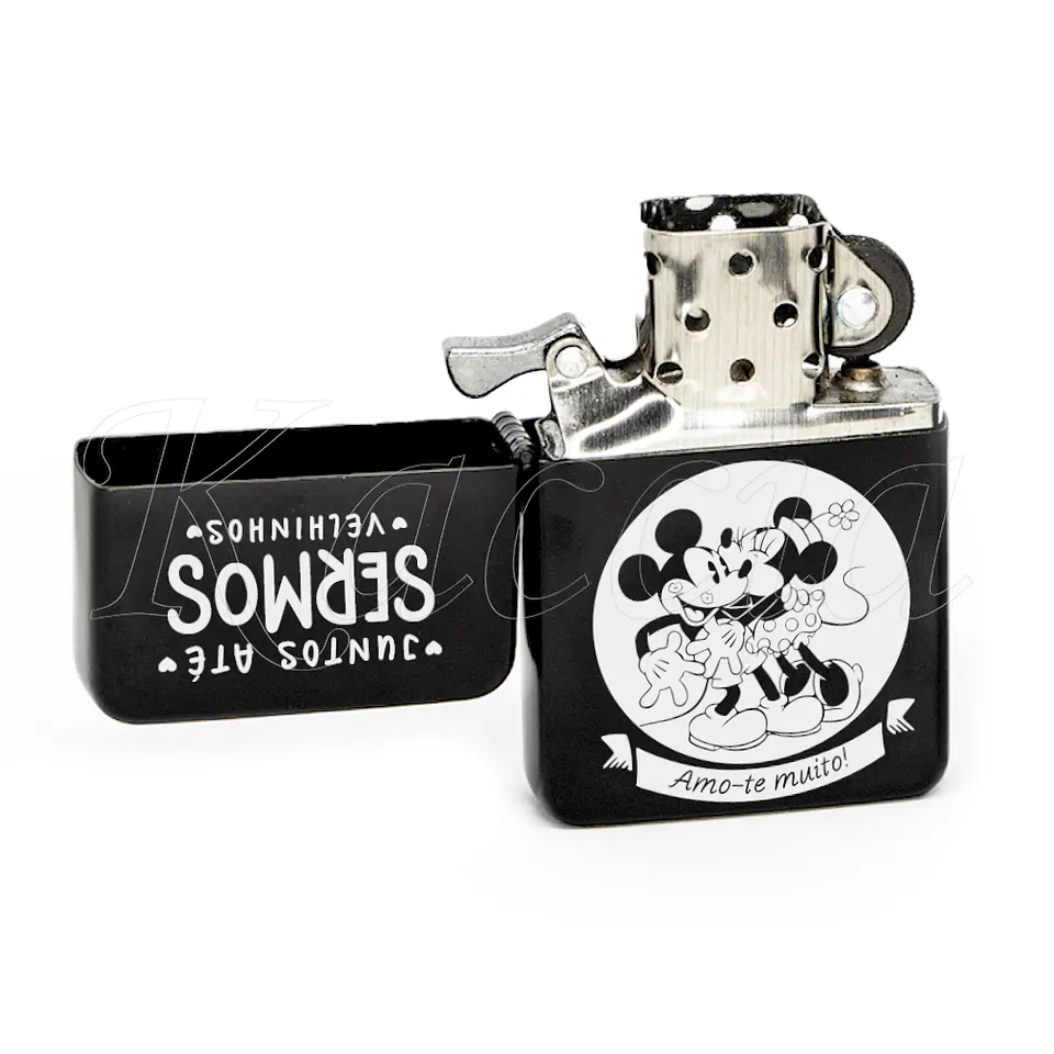 Isqueiro Preto Personalizado Juntos Até Sermos Velinhos Mickey Minnie 3