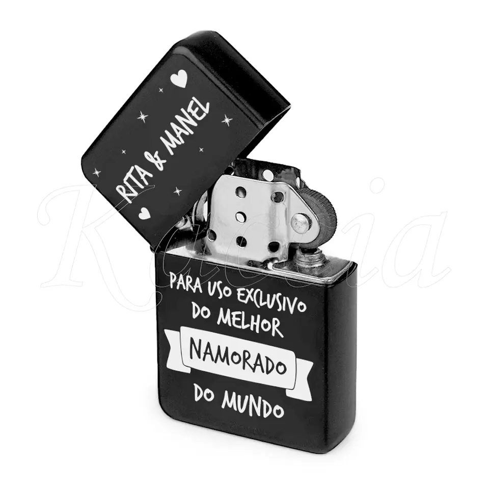 Isqueiro Preto Personalizado Uso Exclusivo com Nomes 1