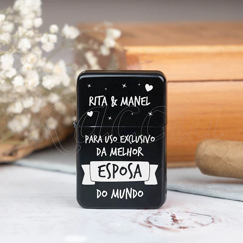 Isqueiro Preto Personalizado Uso Exclusivo com Nomes