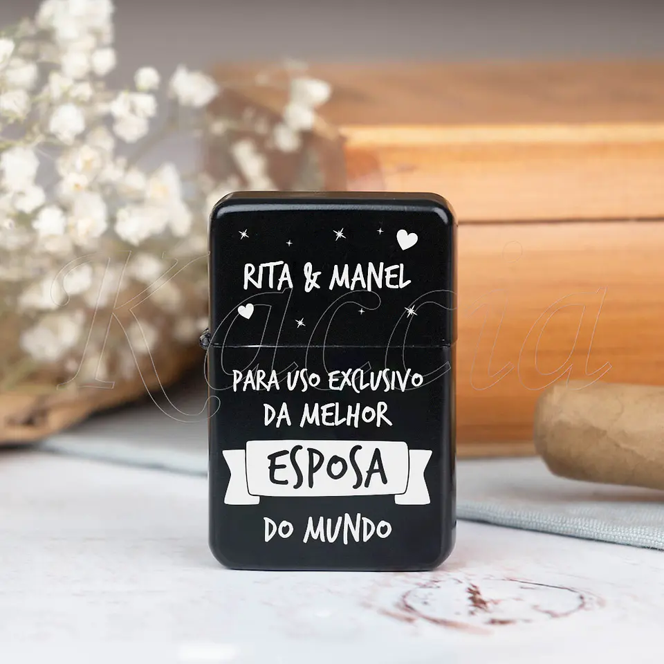 Isqueiro Preto Personalizado Uso Exclusivo com Nomes 2