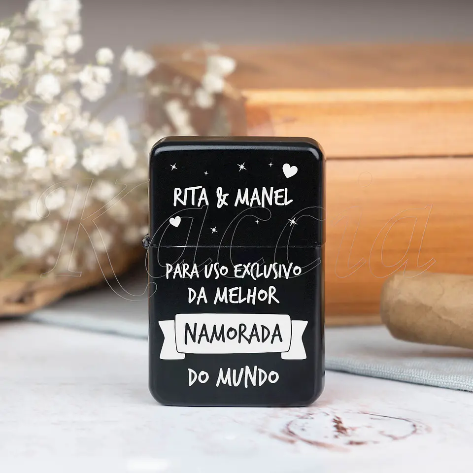 Isqueiro Preto Personalizado Uso Exclusivo com Nomes 3