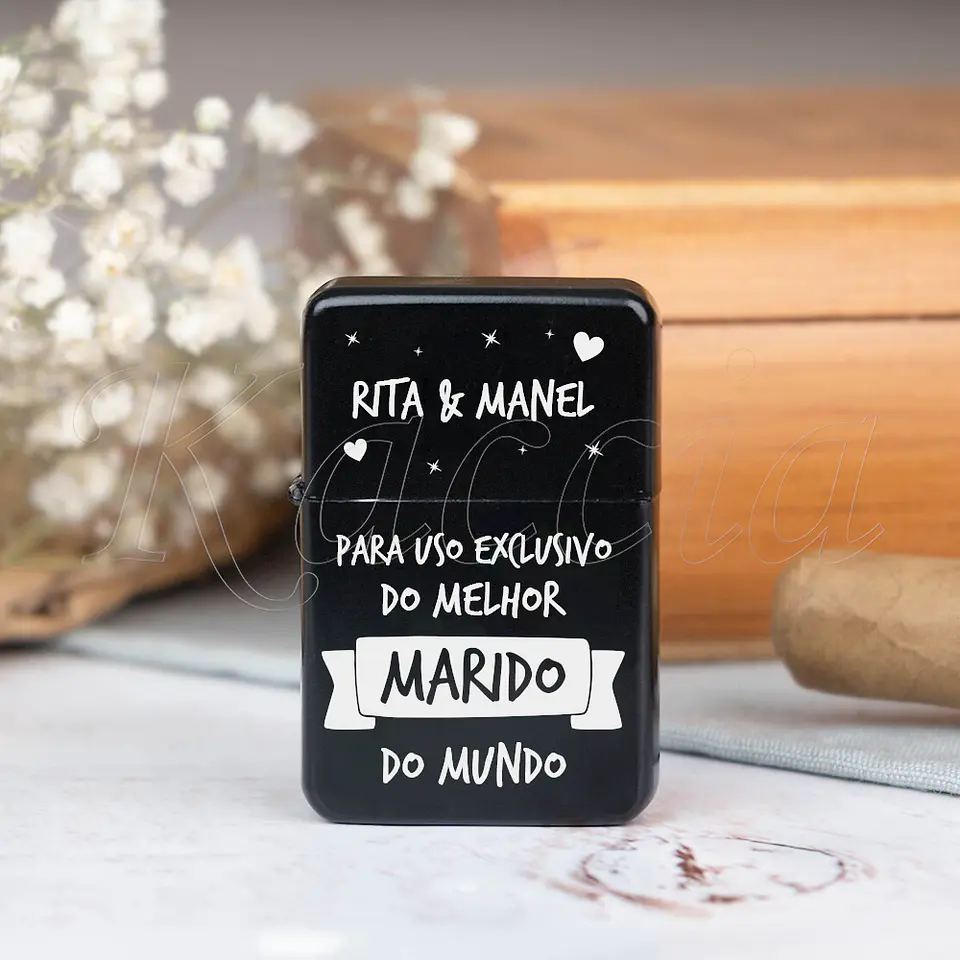 Isqueiro Preto Personalizado Uso Exclusivo com Nomes 5
