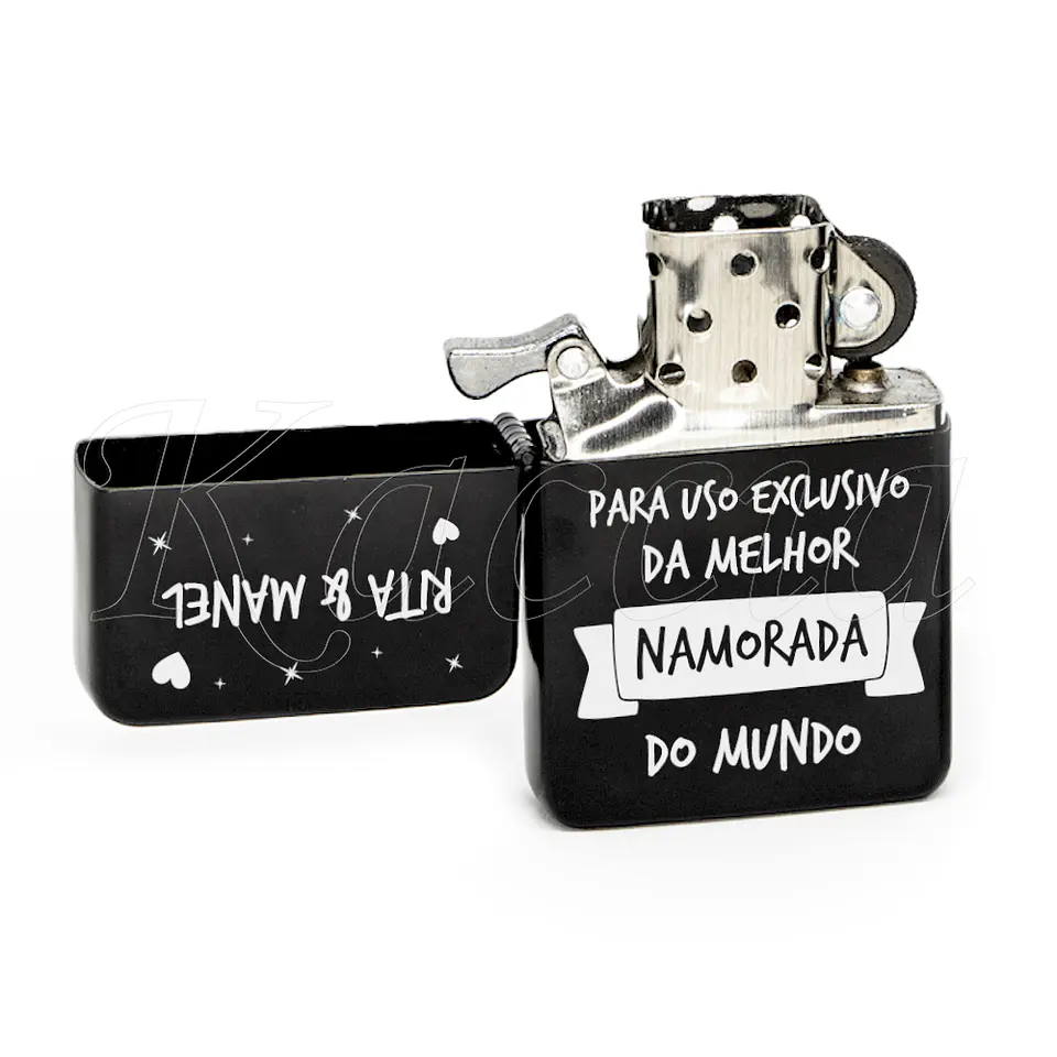 Isqueiro Preto Personalizado Uso Exclusivo com Nomes 6