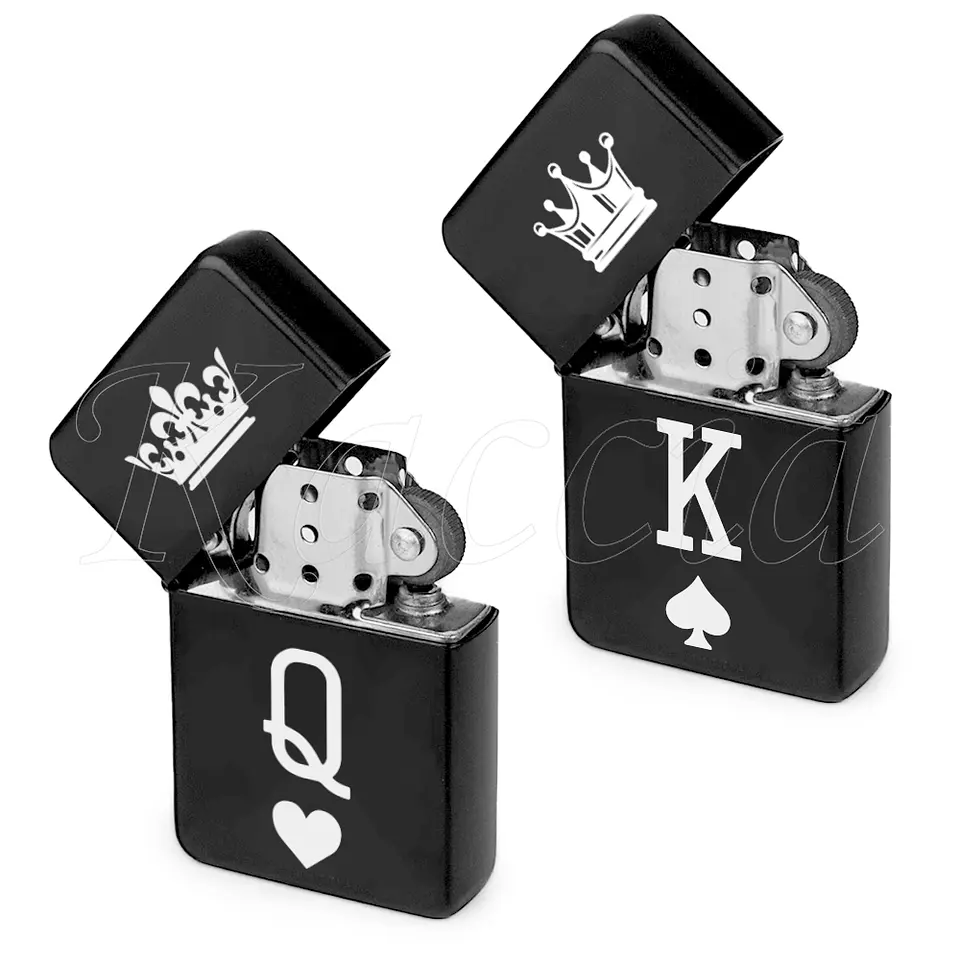 Conjunto Isqueiros Pretos Personalizados King & Queen 1