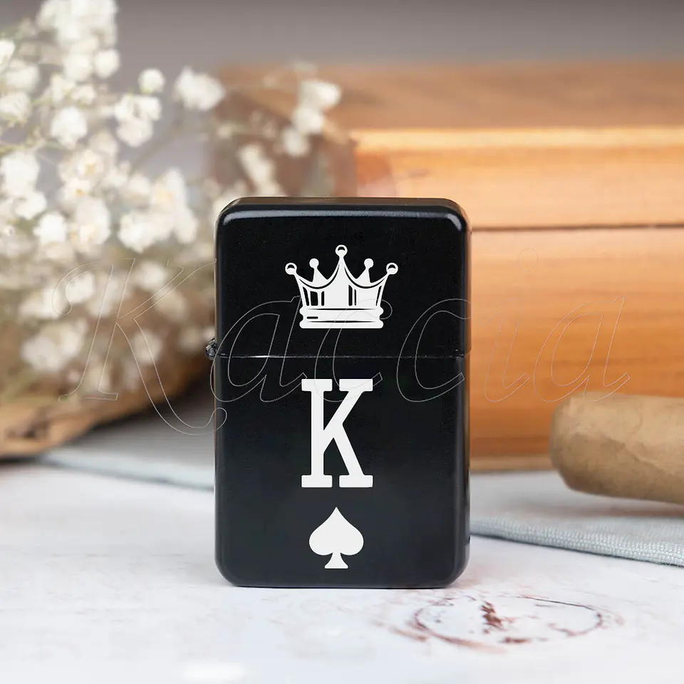 Conjunto Isqueiros Pretos Personalizados King & Queen 2