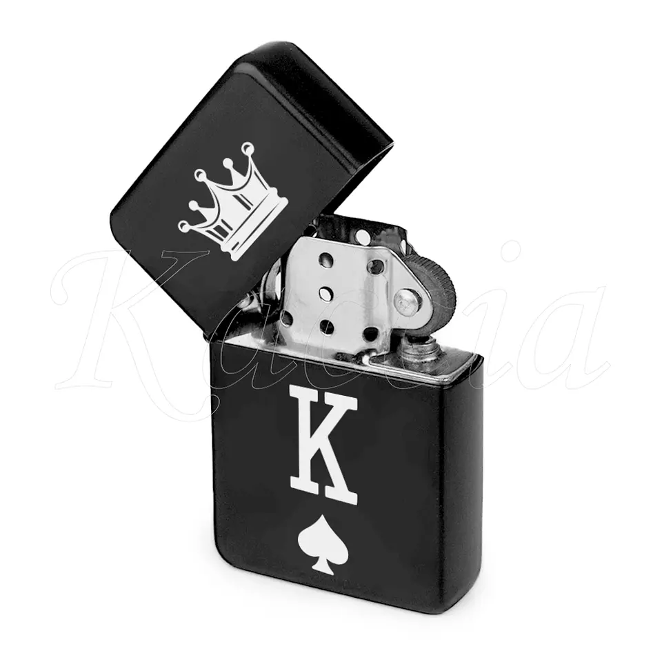 Conjunto Isqueiros Pretos Personalizados King & Queen 4