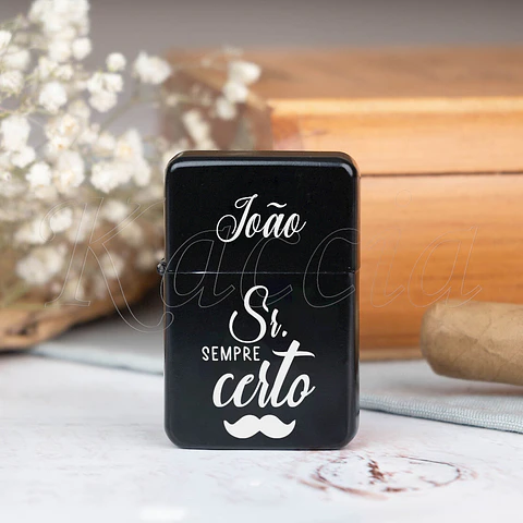 Conjunto Isqueiros Pretos Personalizados Sr & Sra Certos