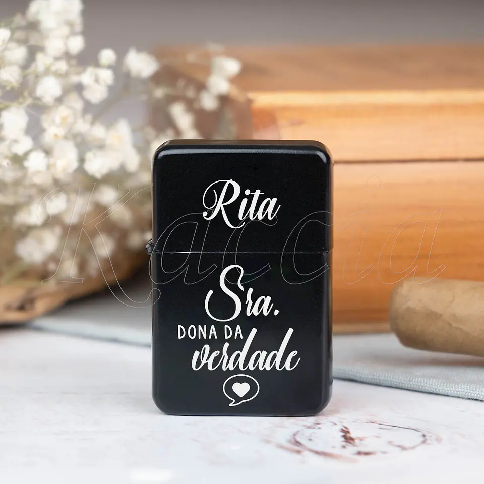 Conjunto Isqueiros Pretos Personalizados Sr & Sra Certos 3