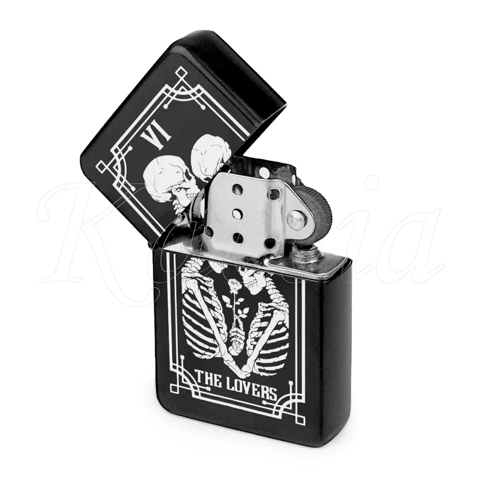 Isqueiro Preto Personalizado The Lovers Tarot Card 3