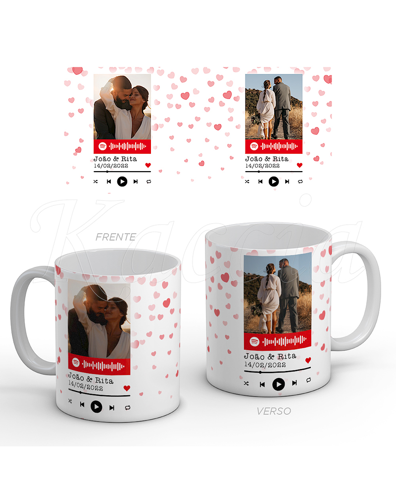 Caneca Spotify Personalizável Lovers