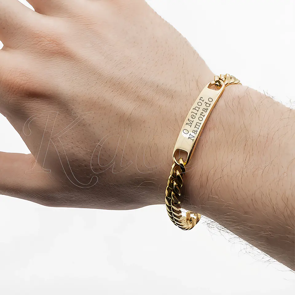 Pulseira Personalizada Homem Hooper Aço Inox 2