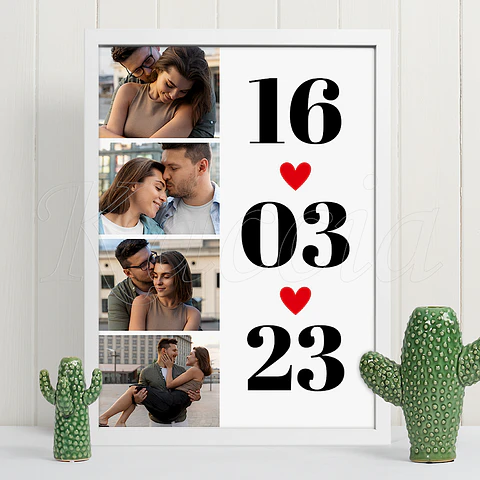 Quadro Personalizado Data Especial com Fotos