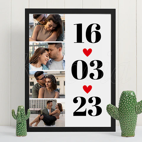Quadro Personalizado Data Especial com Fotos