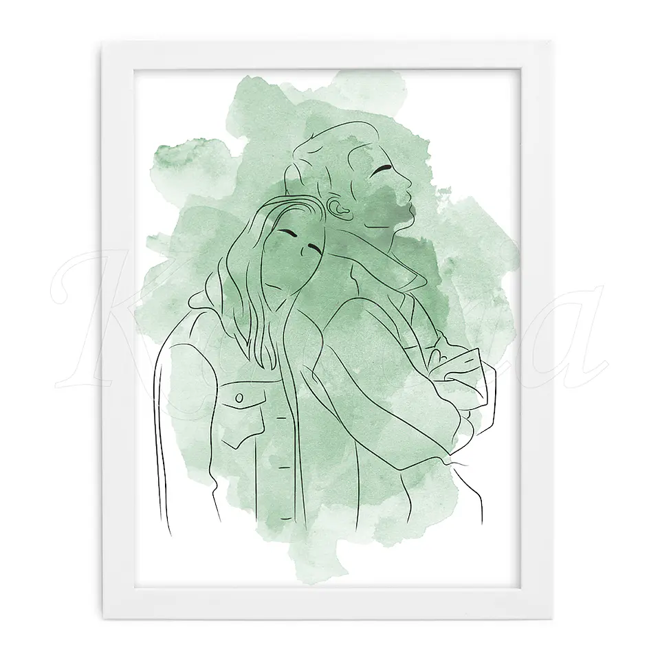 Quadro Personalizado Ilustração Aquarela com Foto 6
